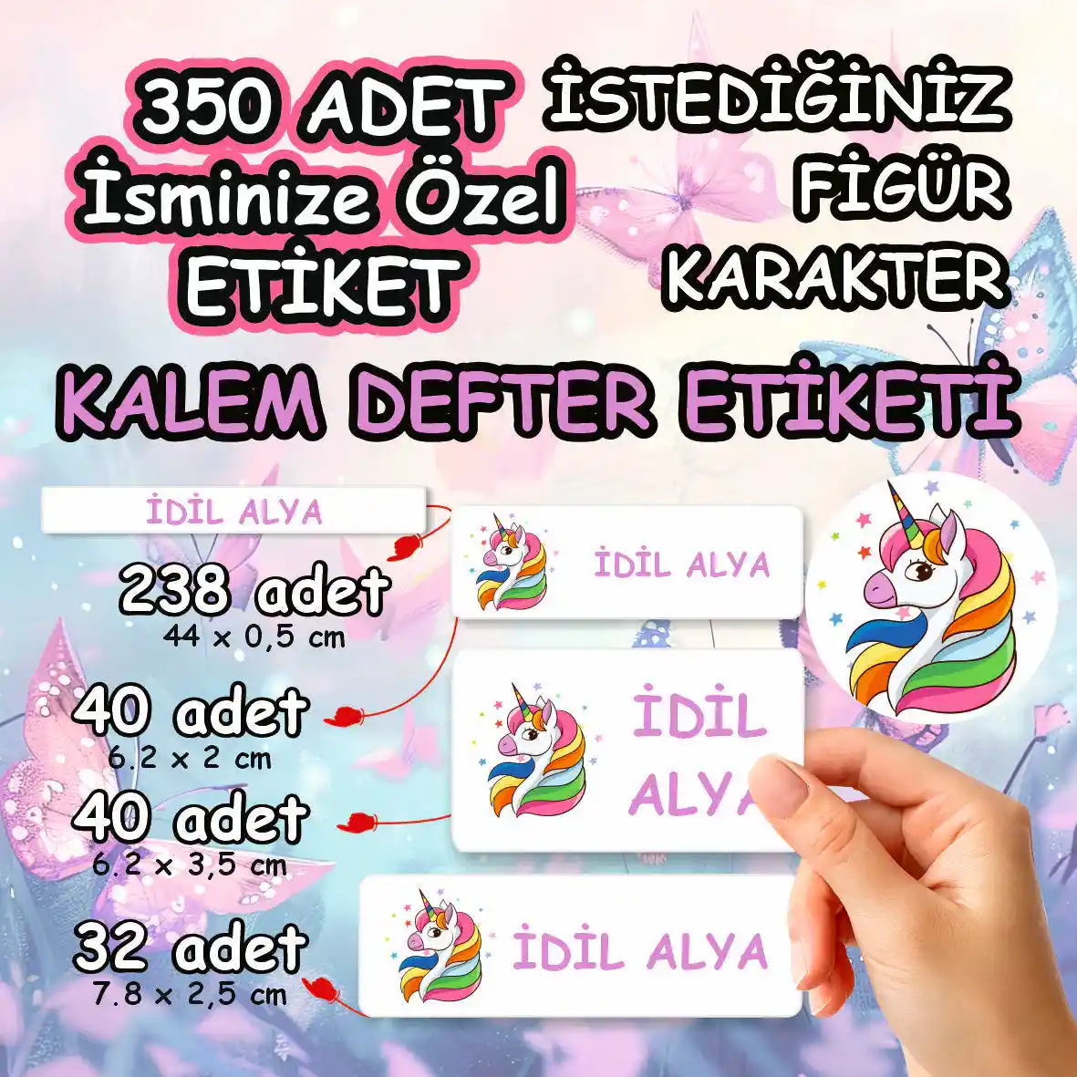Okul Etiketi - Özelleştirilebilir