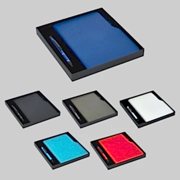 Logo Baskılı 941-K Hediyelik Set - 15X21 Renkli Kenar Not Defteri - Metal Tükenmez Kalem - Ürün Önizleme