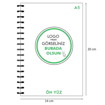 Kuşe Metal Spiralli Defter - Özel Baskılı