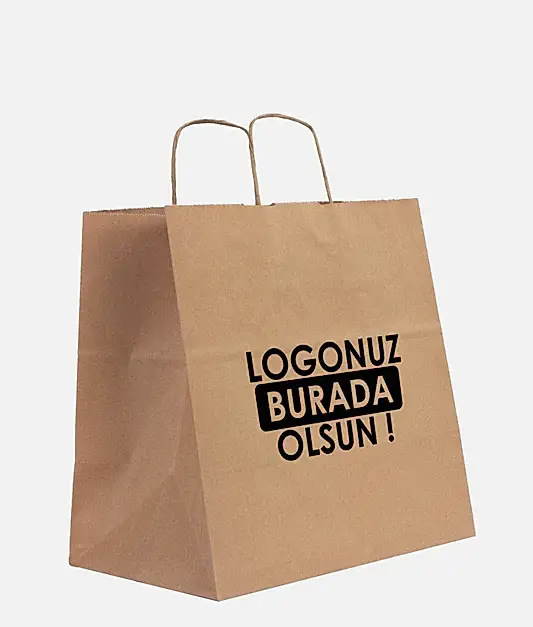 Kraft Kağıt Çanta - Burgu Saplı 27x20x31 cm (Özelleştirilebilir)