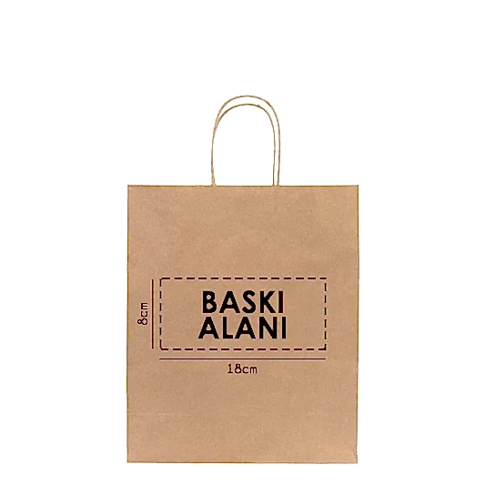 Kraft Kağıt Çanta Burgu Saplı - 25x12x31 cm (Özelleştirilebilir)