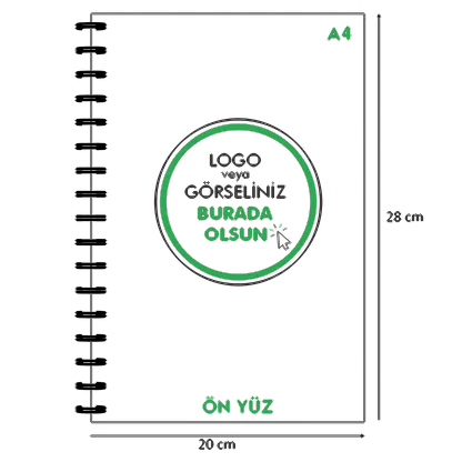 Kuşe Metal Spiralli Defter - Özel Baskılı