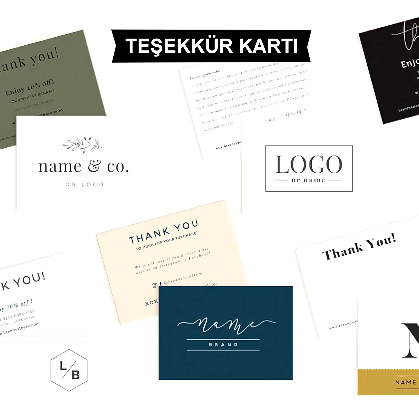 Kuşe Kağıt Kargo Teşekkür  Kartı