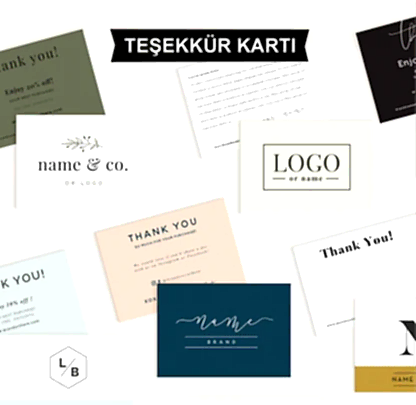 Kuşe Kağıt Kargo Teşekkür  Kartı