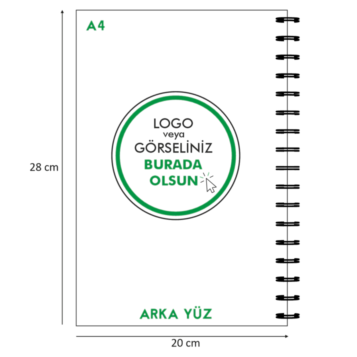 Kuşe Metal Spiralli Defter - Özel Baskılı