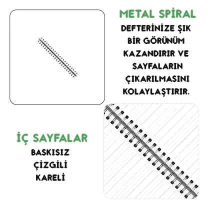 Kraft Metal Spiralli Defter