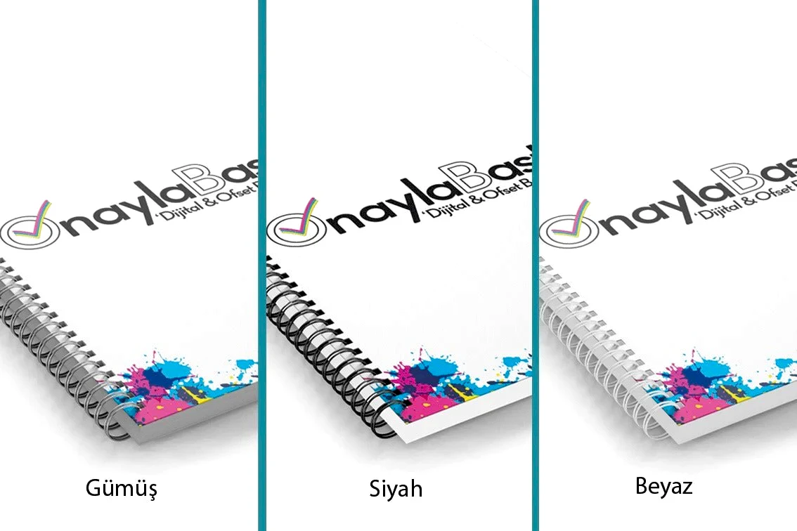 Az adetli kuşe metal spiralli defter, kurumsal tasarımla firmaların marka kimliğini yansıtır. Şık ve profesyonel bir defter seçeneği.