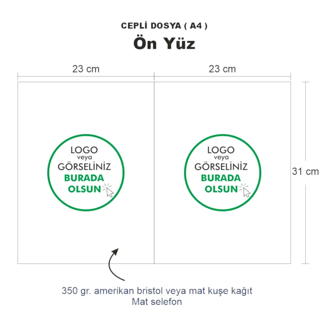 Cepli Dosya ( A4) – Logo Baskılı Karton Sunum Dosyası - Detay Görünüm | Onaylabastır