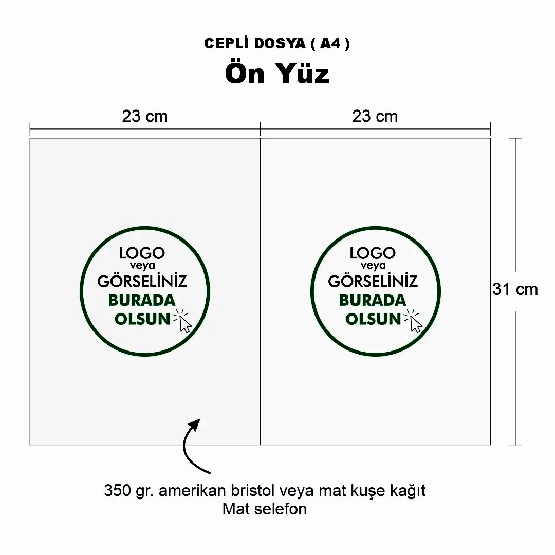 Cepli Dosya ( A4) – Logo Baskılı Karton Sunum Dosyası - Detay Görünüm | Onaylabastır