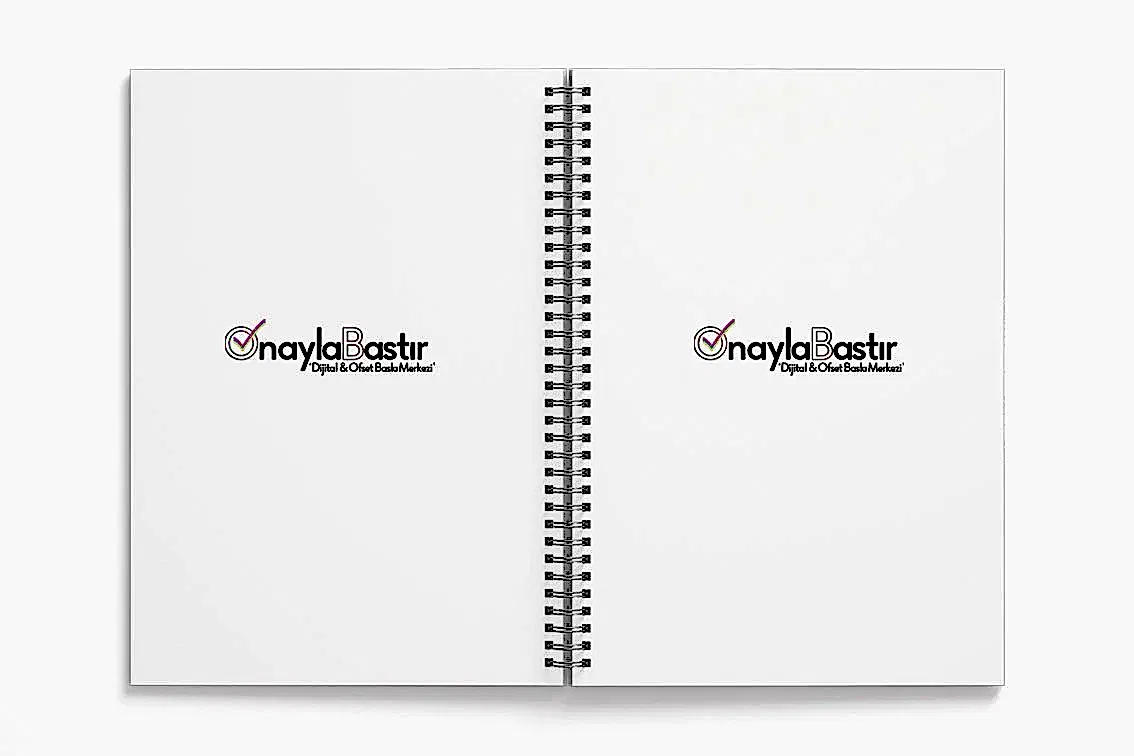 Çok adetli kuşe metal spiralli defter, özel baskı teknolojisiyle üretilir. Firma logolu defterler, büyük siparişlerde ekonomik fiyatlarla.