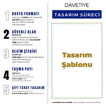 Davetiye  -  Özel Tasarım Baskılı - Görünüm 11 | onaylabastir