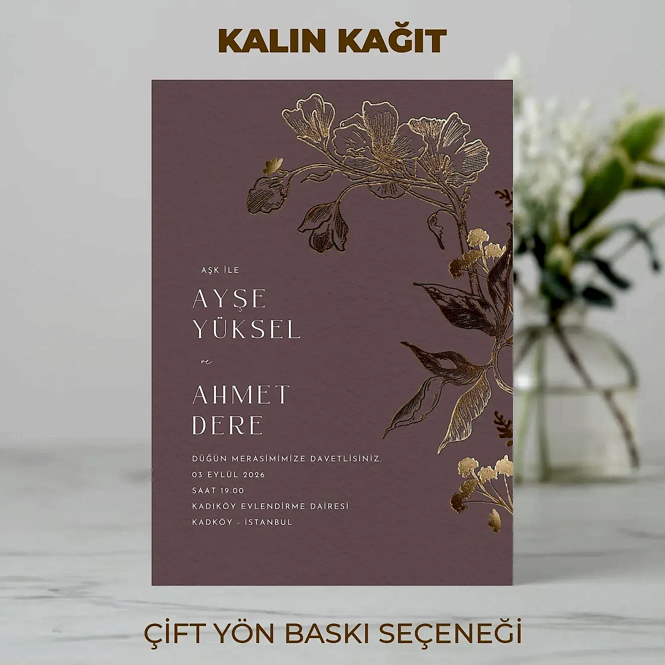 Davetiye  -  Özel Tasarım Baskılı - Görünüm 5 | onaylabastir
