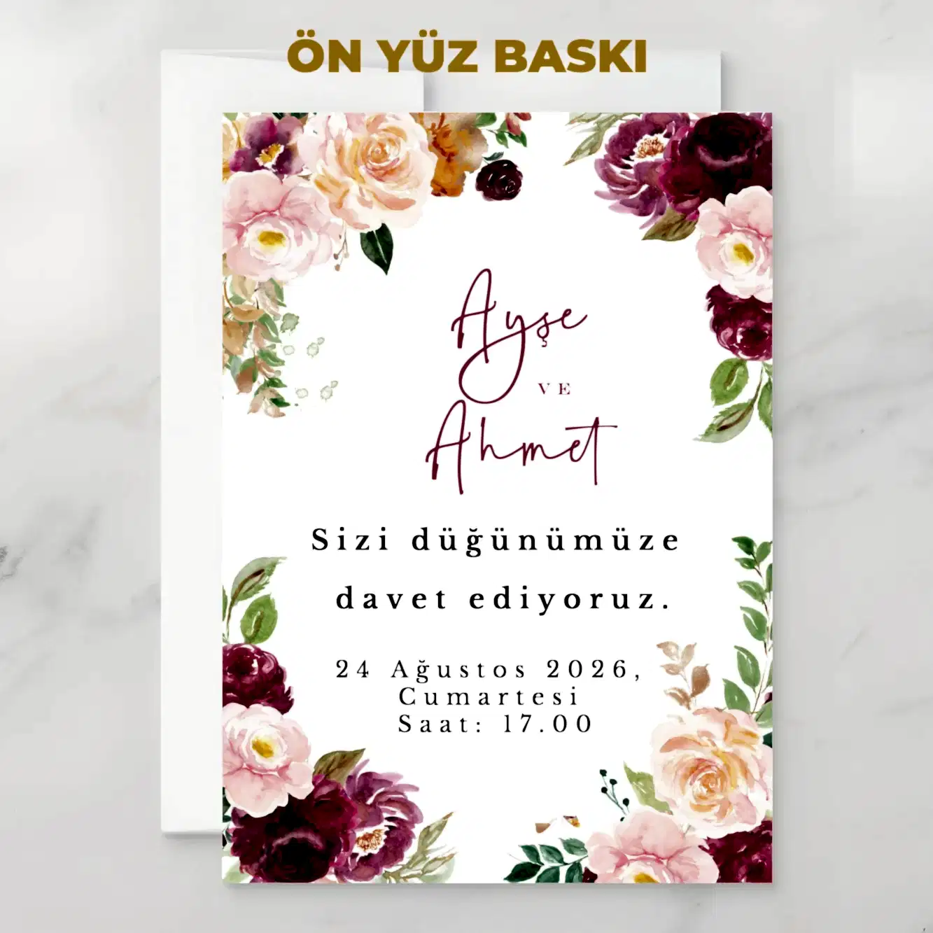 Davetiye  -  Özel Tasarım Baskılı - Görünüm 7 | onaylabastir