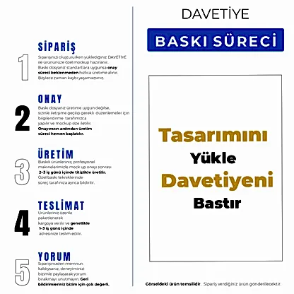 Davetiye  -  Özel Tasarım Baskılı - Görünüm 10 | onaylabastir