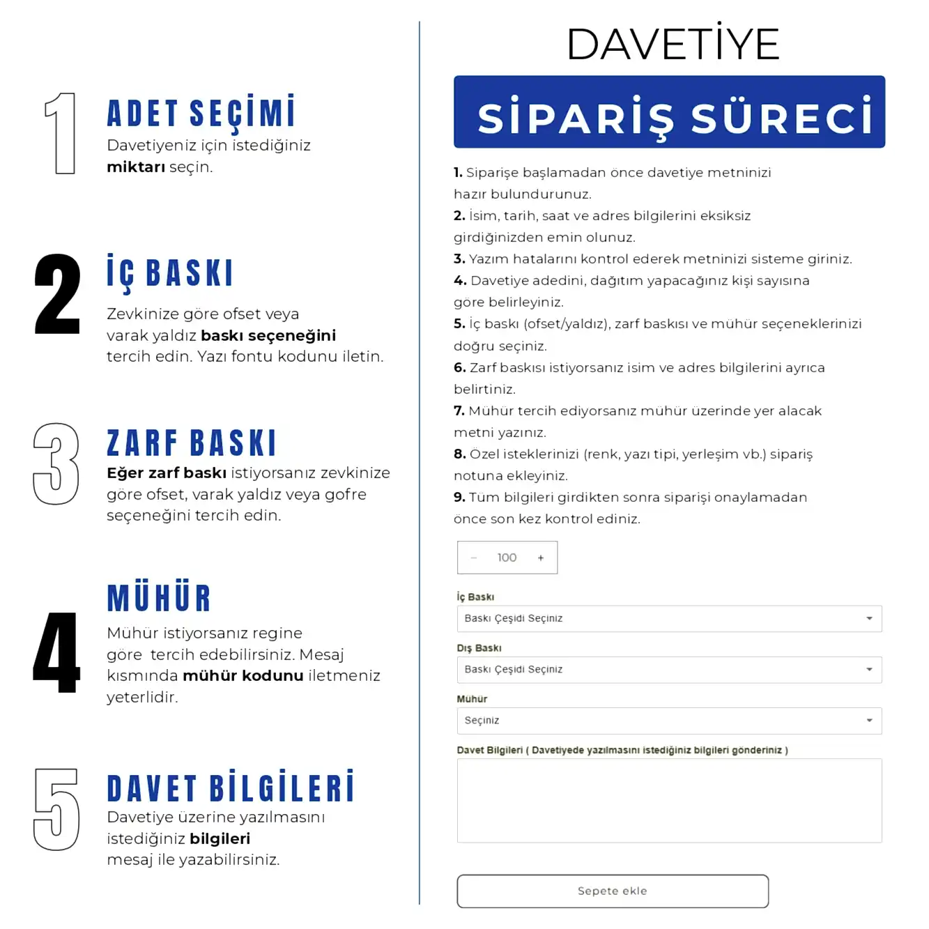 Davetiye sipariş süreci rehberi
