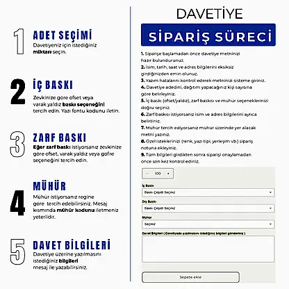 Davetiye sipariş süreci rehberi