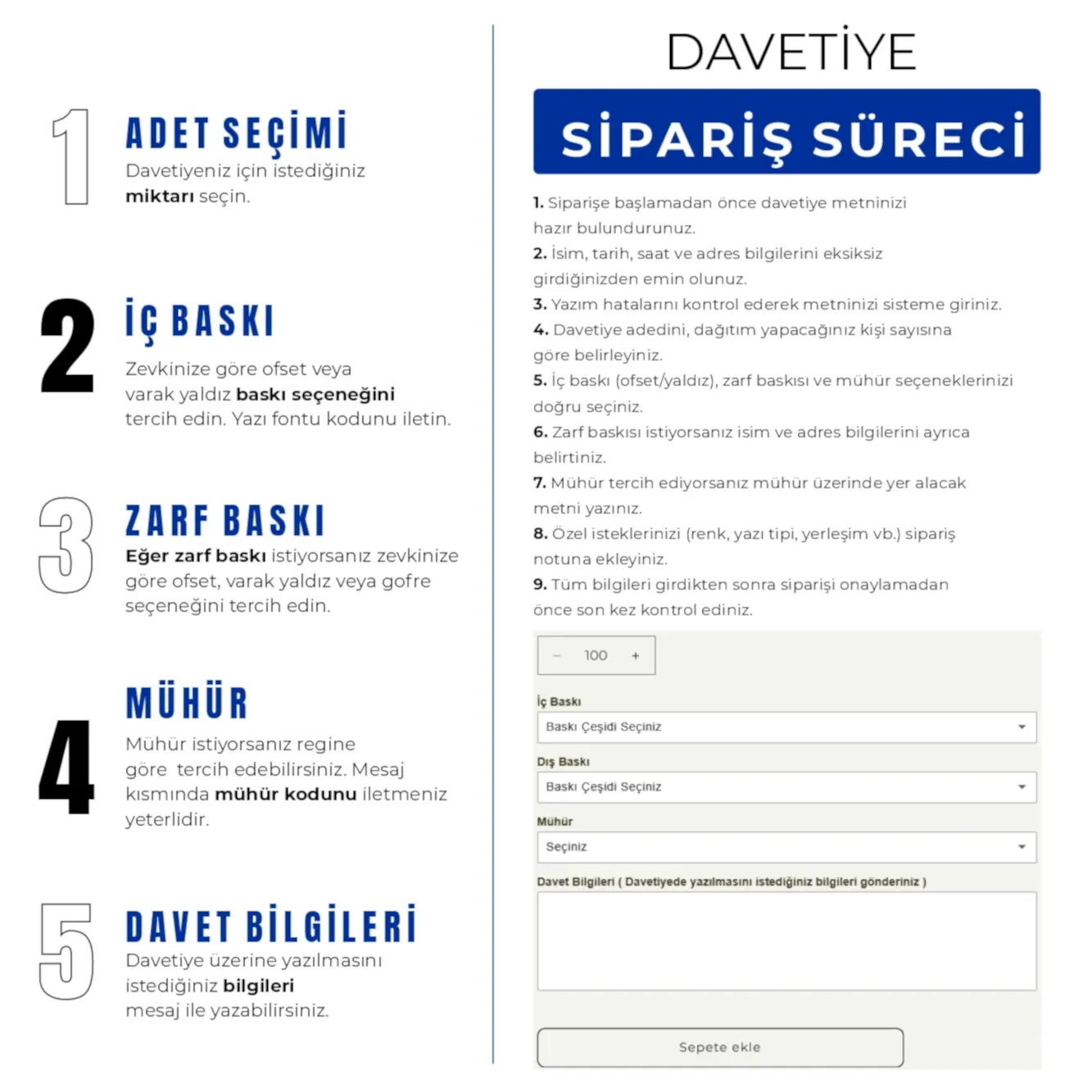 Davetiye sipariş süreci rehberi