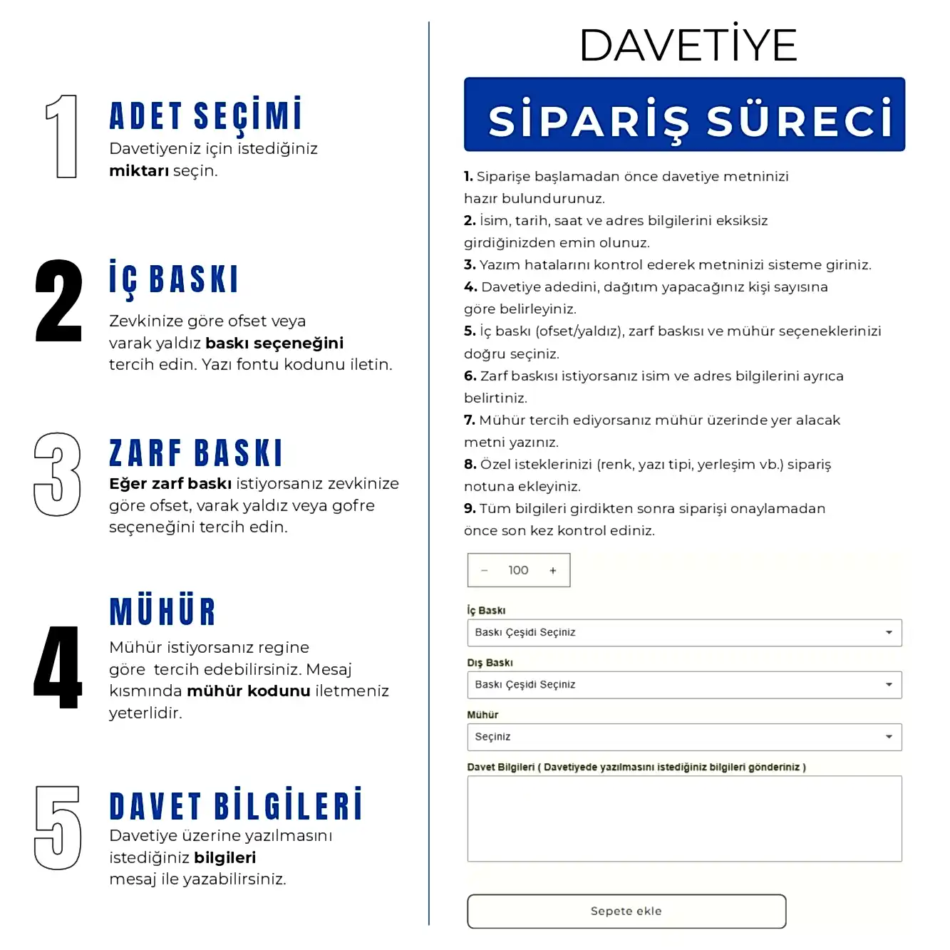Davetiye sipariş süreci rehberi