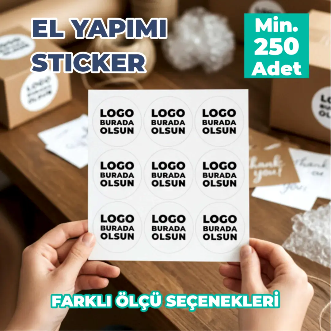 El yapımı Sticker & Etiket Baskı | Yuvarlak · Kuşe Kağıt · Özelleştirilebilir