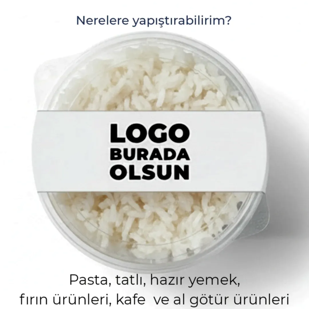 Paket Servis Sticker | Logo Baskılı Dikdörtgen Gıda Ambalaj Etiketi
