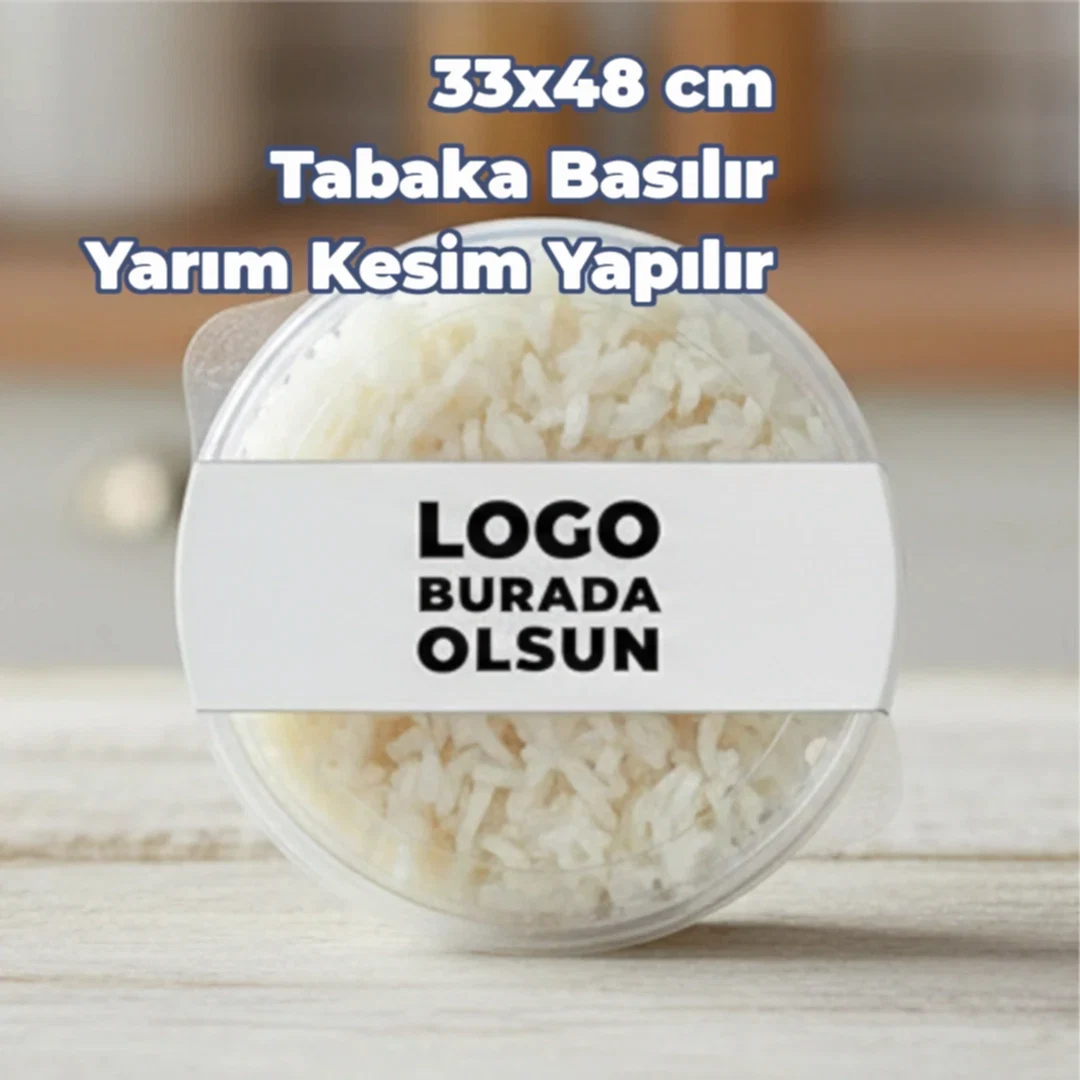 Paket Servis Sticker | Logo Baskılı Dikdörtgen Gıda Ambalaj Etiketi