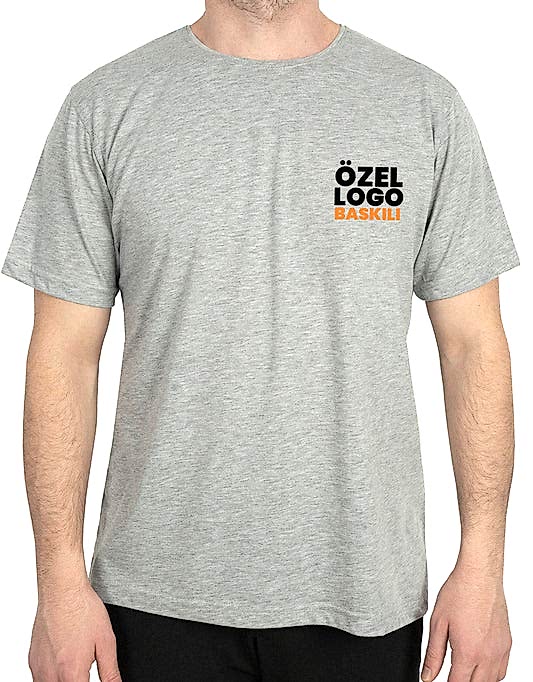 Basic T-shirt Gri - Baskılı - Ürün Önizleme | istetisort