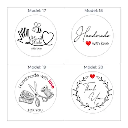Hazır Model Hand Made Sticker & Etiket  | Yuvarlak · Kuşe Kağıt