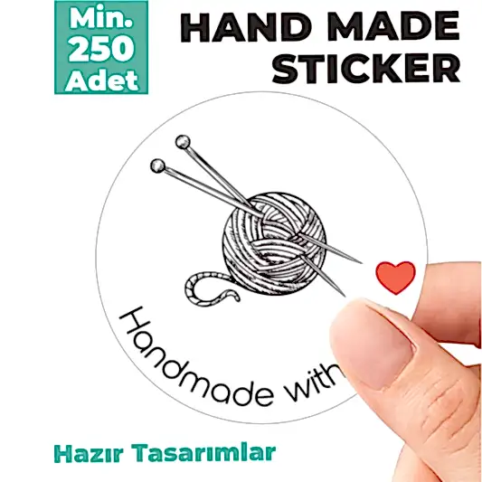 Hazır Model Hand Made Sticker & Etiket  | Yuvarlak · Kuşe Kağıt