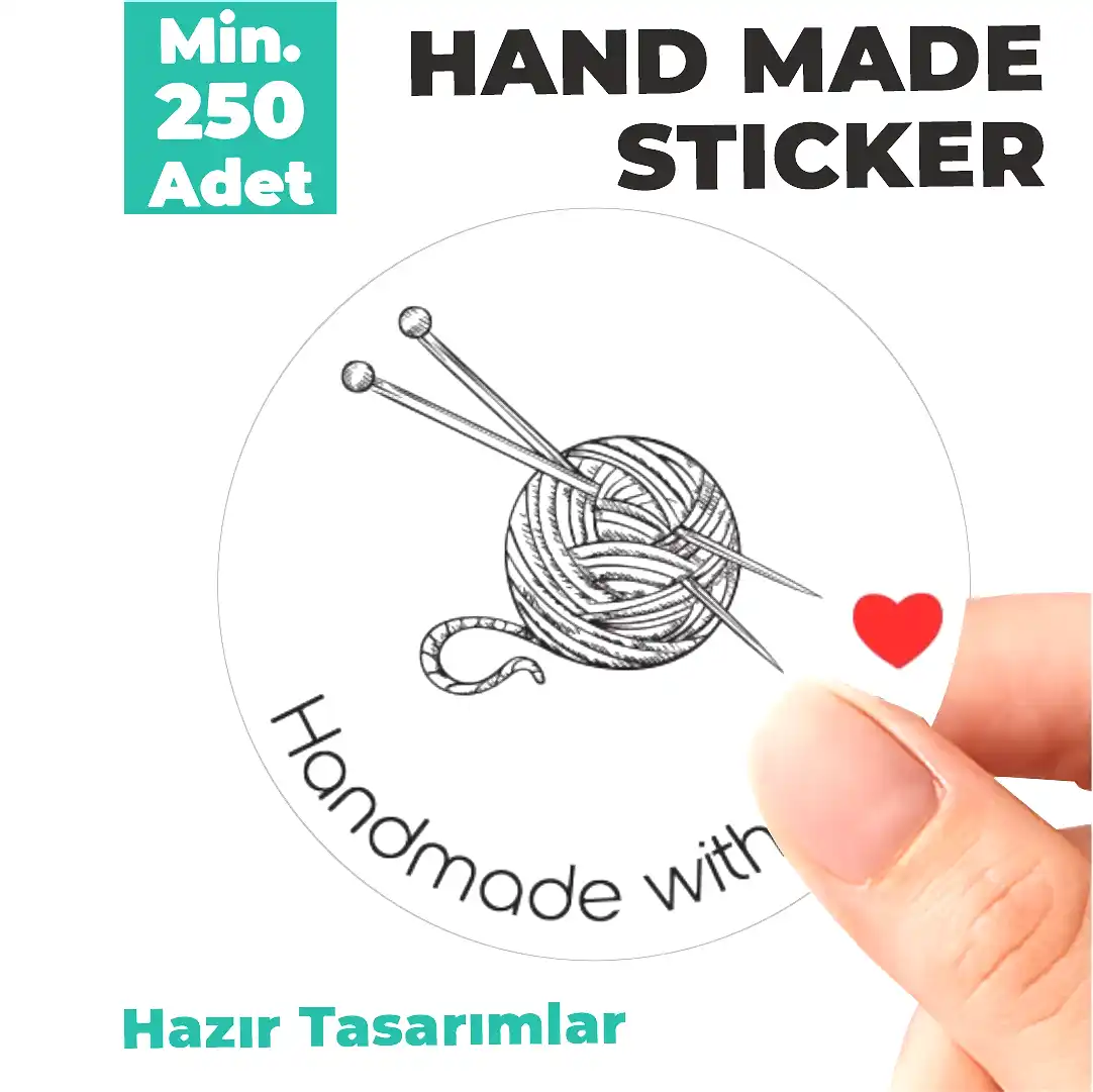 Hazır Model Hand Made Sticker & Etiket  | Yuvarlak · Kuşe Kağıt