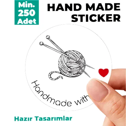 Hazır Model Hand Made Sticker & Etiket  | Yuvarlak · Kuşe Kağıt