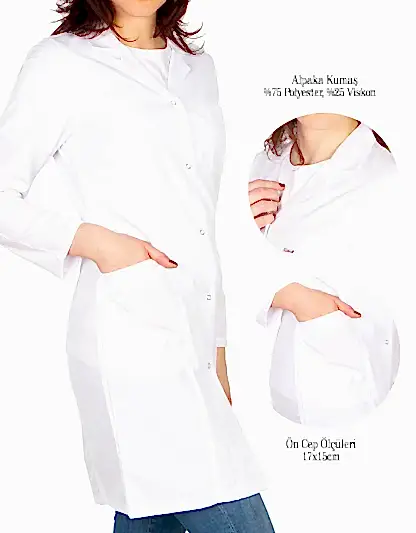 Baskılı Doktor - Laboratuvar Önlüğü Beyaz (Özelleştirilebilir) - Görünüm 5 | istetisort