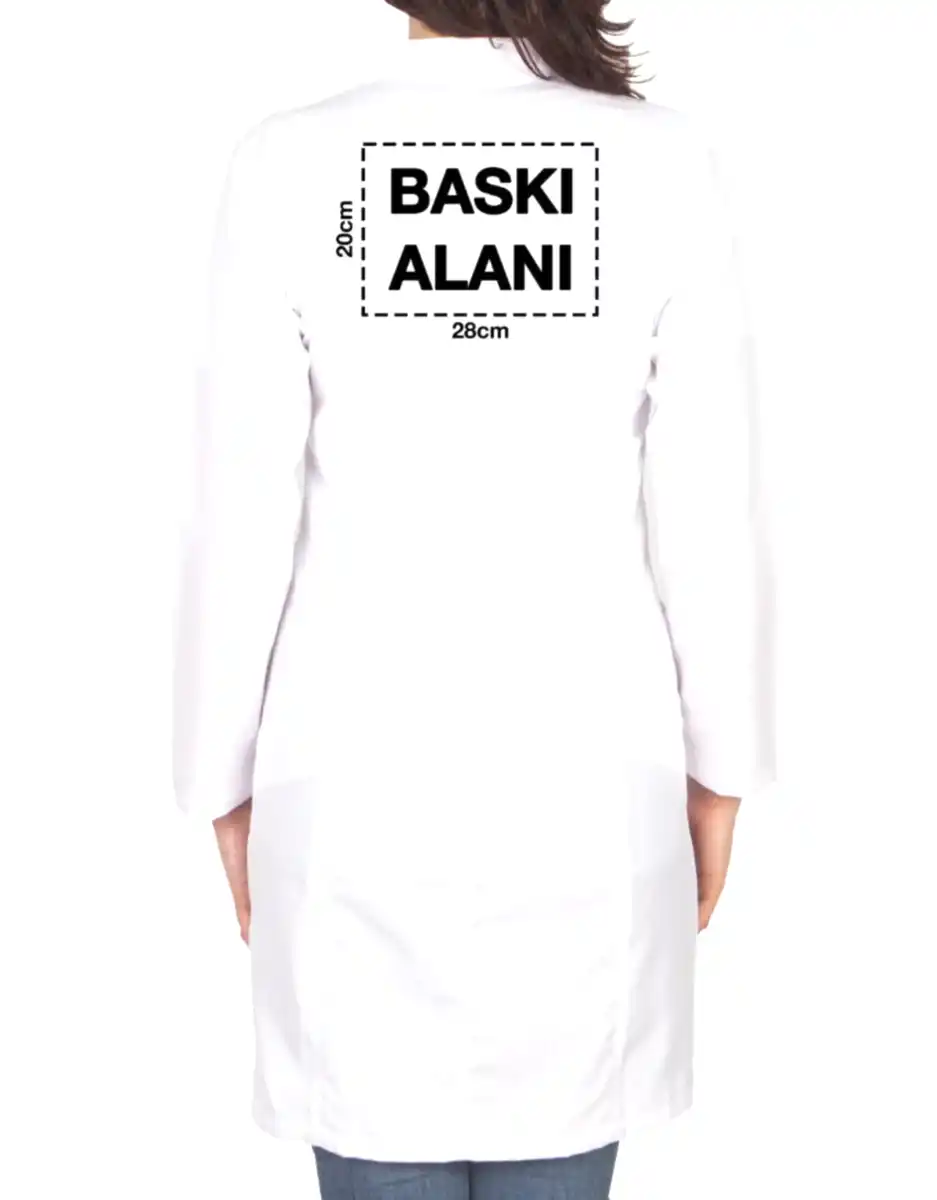 Baskılı Doktor - Laboratuvar Önlüğü Beyaz (Özelleştirilebilir) - Yakın Çekim | istetisort