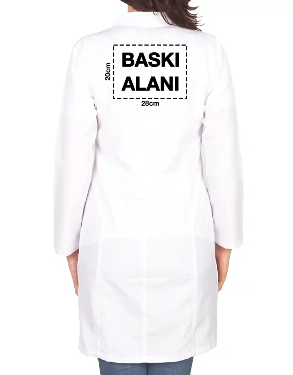 Baskılı Doktor - Laboratuvar Önlüğü Beyaz (Özelleştirilebilir) - Yakın Çekim | istetisort
