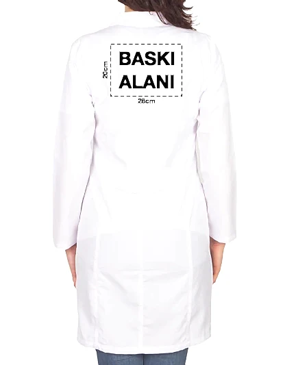 Baskılı Doktor - Laboratuvar Önlüğü Beyaz (Özelleştirilebilir) - Yakın Çekim | istetisort