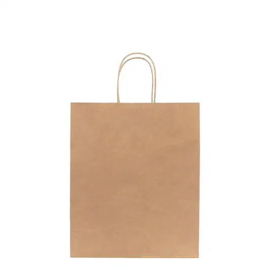 Burgu Saplı Kraft Kağıt Çanta - 25x12x31 cm - Detay Görünüm | istecanta