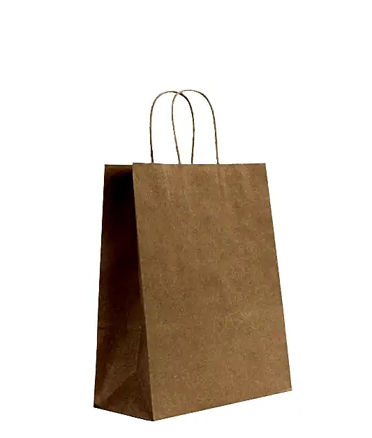 Burgu Saplı Kraft Kağıt Çanta - 25x12x31 cm - Ürün Önizleme | istecanta