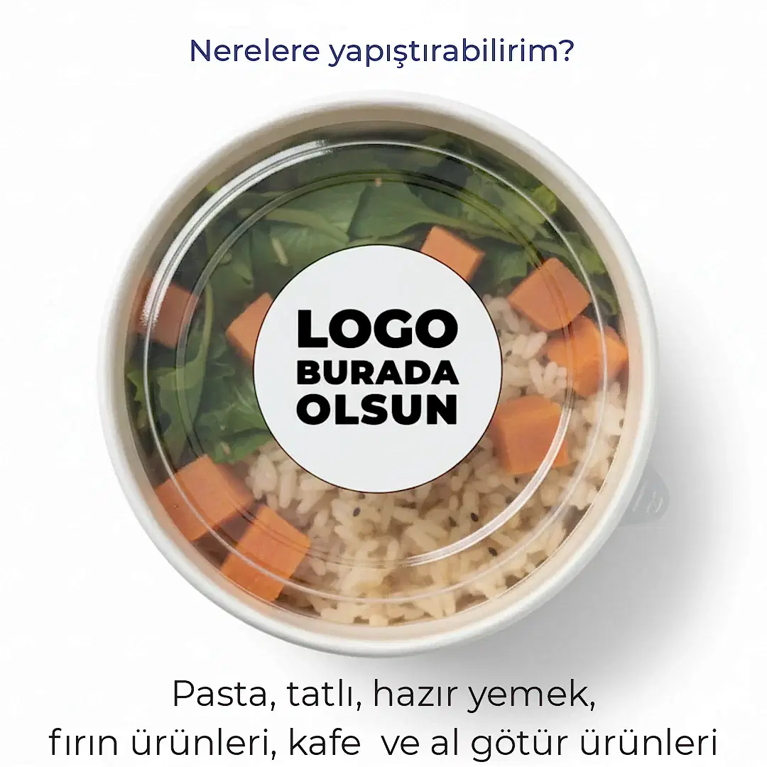 Al-Götür Sticker | Yuvarlak Kesim 4–5 cm Paket Servis Etiketi - Yakın Çekim | onaylabastir
