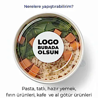 Al-Götür Sticker | Yuvarlak Kesim 4–5 cm Paket Servis Etiketi - Yakın Çekim | onaylabastir