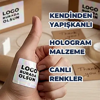 Kare Hologram Sticker | Logo Baskılı Etiket
