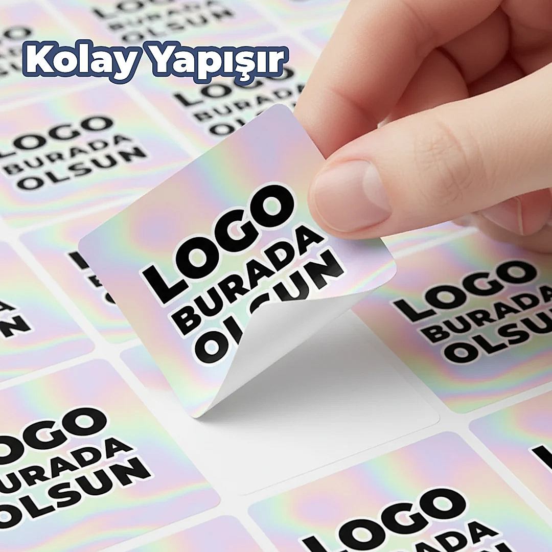 Kare Hologram Sticker | Logo Baskılı Etiket