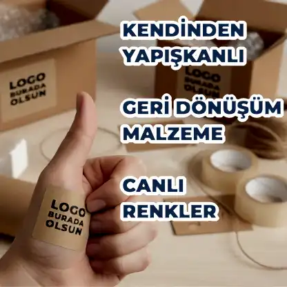 Kare Kraft Etiket Baskı | Özel Tasarım Doğal Kraft Sticker