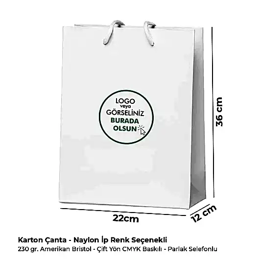 Karton Çanta - Dikey - 22x36x12 cm