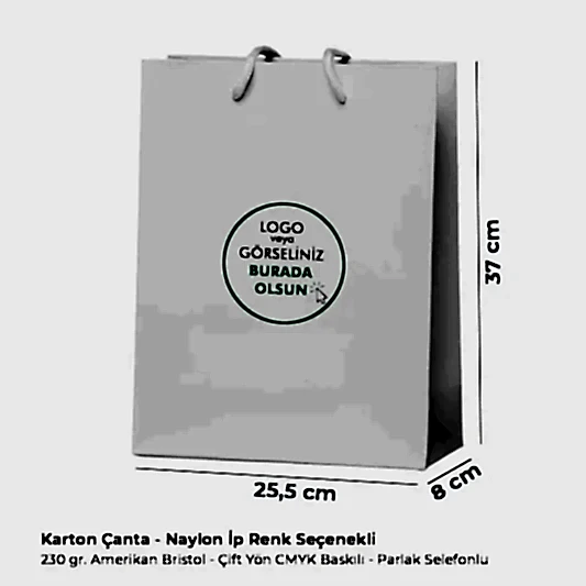 Karton Çanta - Dikey - 25.5x37x8 cm