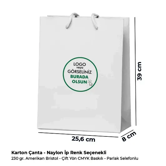 Karton Çanta - Dikey - 25.6x39x8 cm
