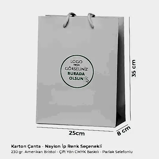 Karton Çanta - Dikey - 25x35x8 cm