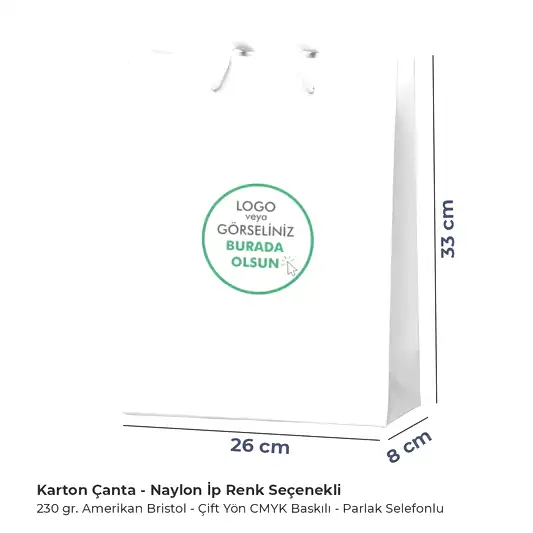 Karton Çanta - Dikey - 26x33x8 cm