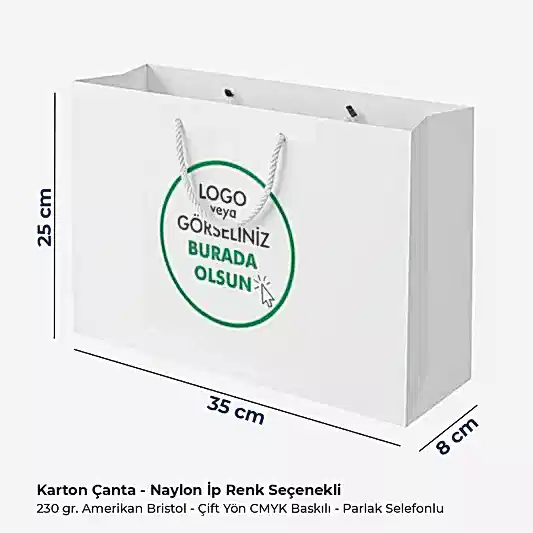 Karton Çanta - Yatay - 35x25x8 cm