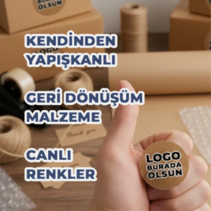 Yuvarlak Kraft Etiket Baskı | Doğal Görünümlü Yuvarlak Sticker