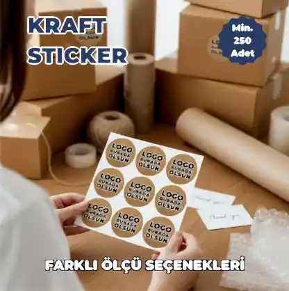 Yuvarlak Kraft Etiket Baskı | Doğal Görünümlü Yuvarlak Sticker