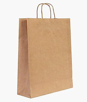 Burgu Saplı Kraft Kağıt Çanta - 32x12x41 cm - Ürün Önizleme | istecanta